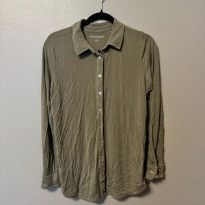 Soft surroundings green button down shirt